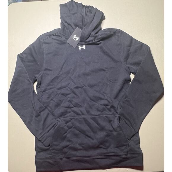 Under Armour Loose Hustle Fleece Hoody Boys YXL Black - Picture 1 of 8